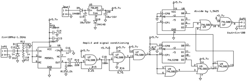 High frequency (10MHz-1.1GHz) input stage schematic with MB501L